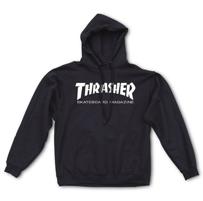 black hoodie with white text