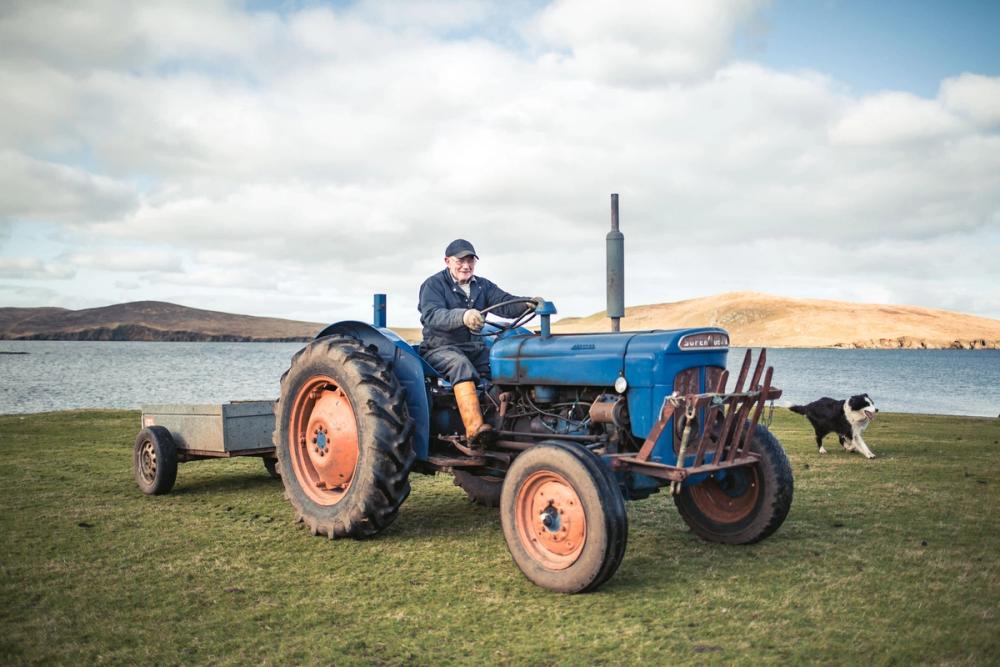 Crofter on tractor
