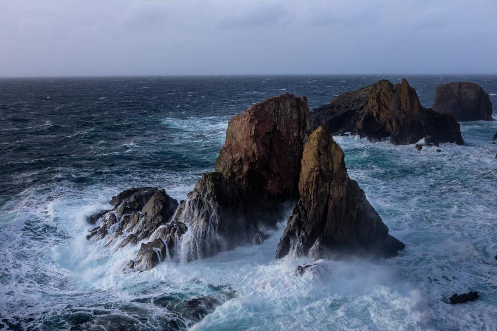 Sea stacks in a storm