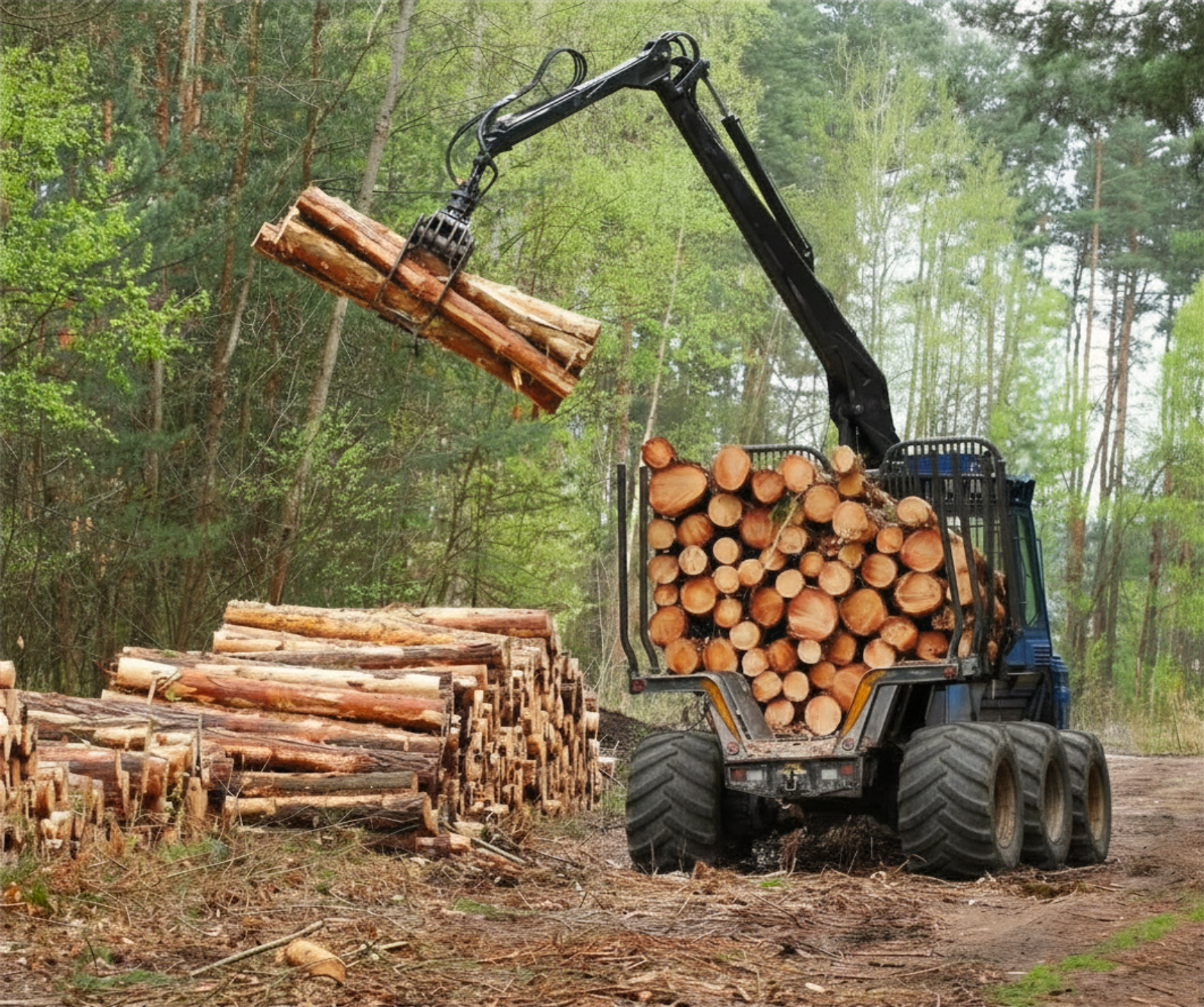 forest deforestation tractor woodland machinery