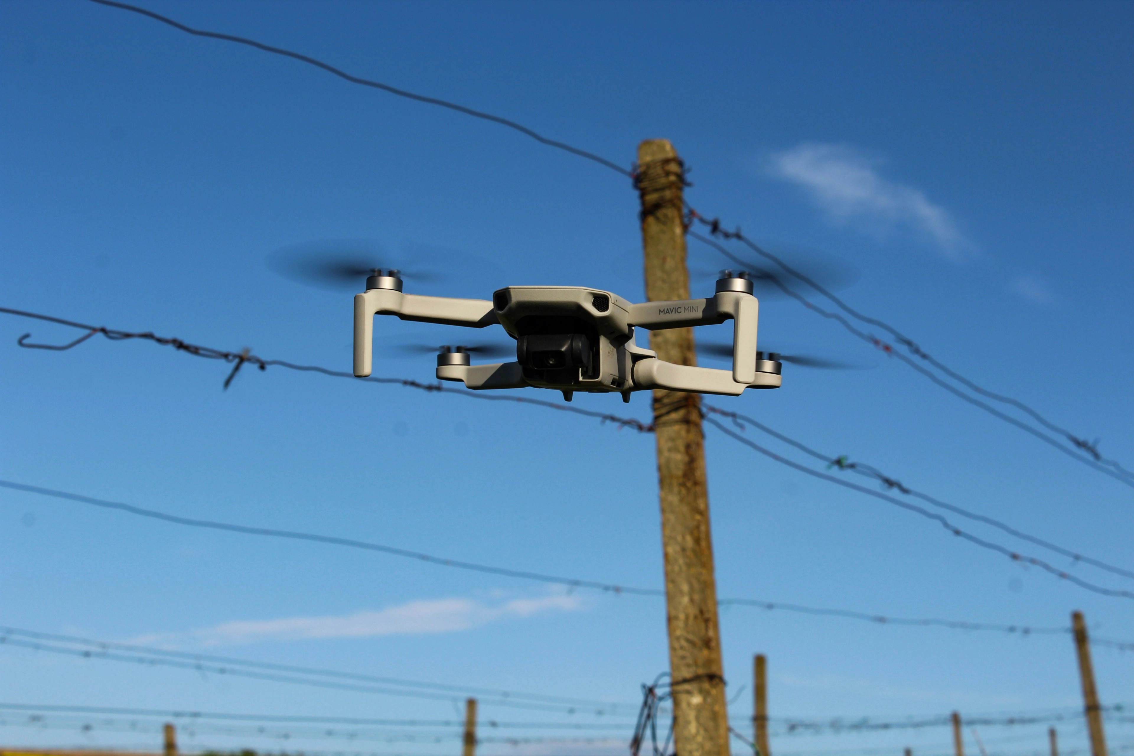 Drone pole guy wires