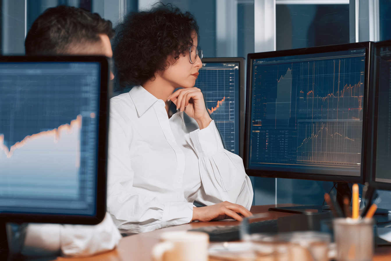 investor relations woman using AI