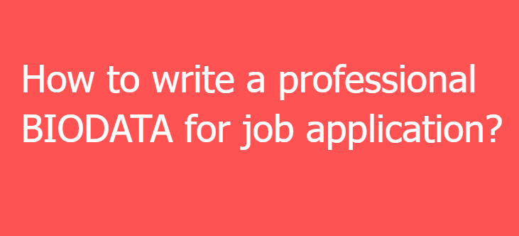 How to Write a Professional Biodata for Job Applications