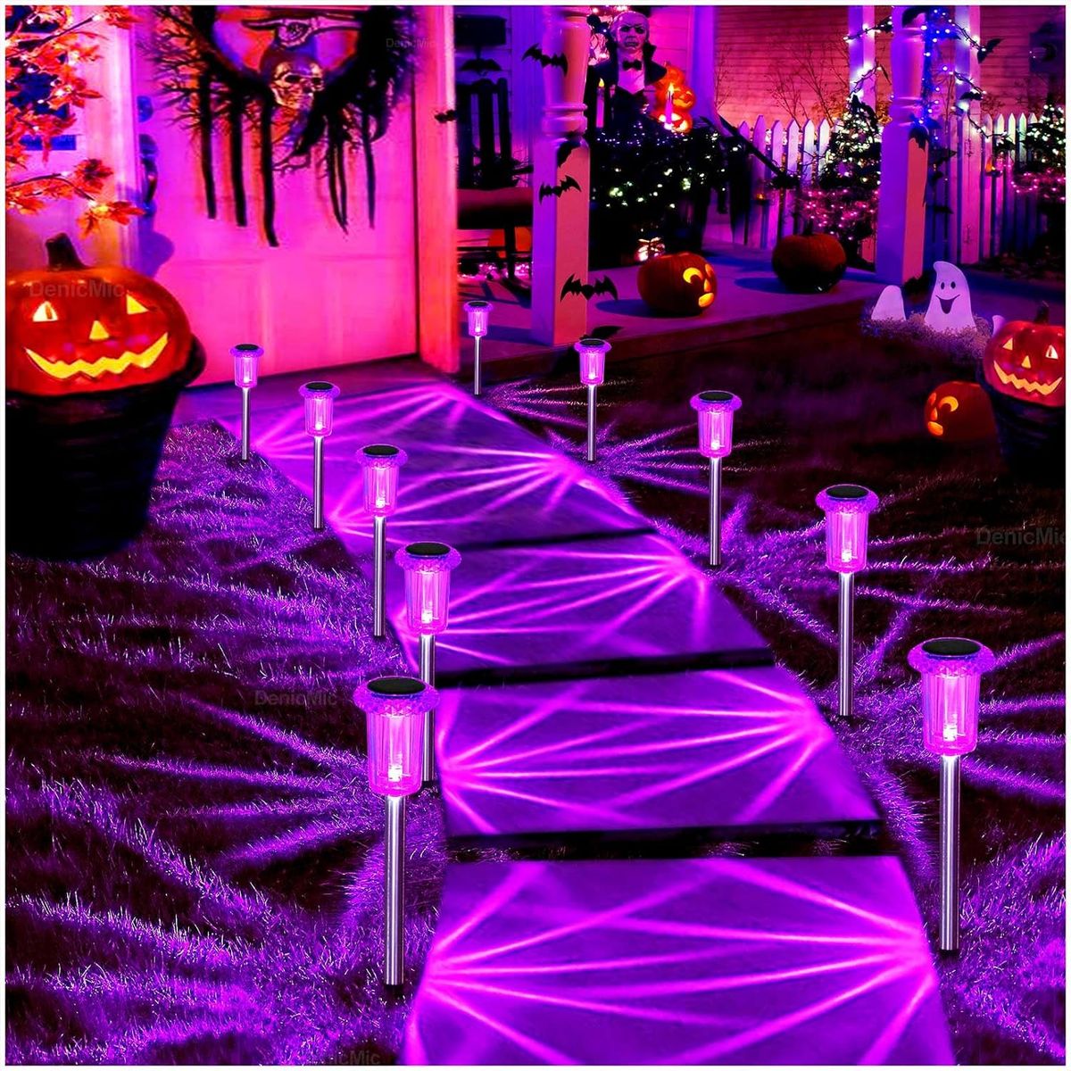 DeniMic Solar Purple Starburst Pathway Lights