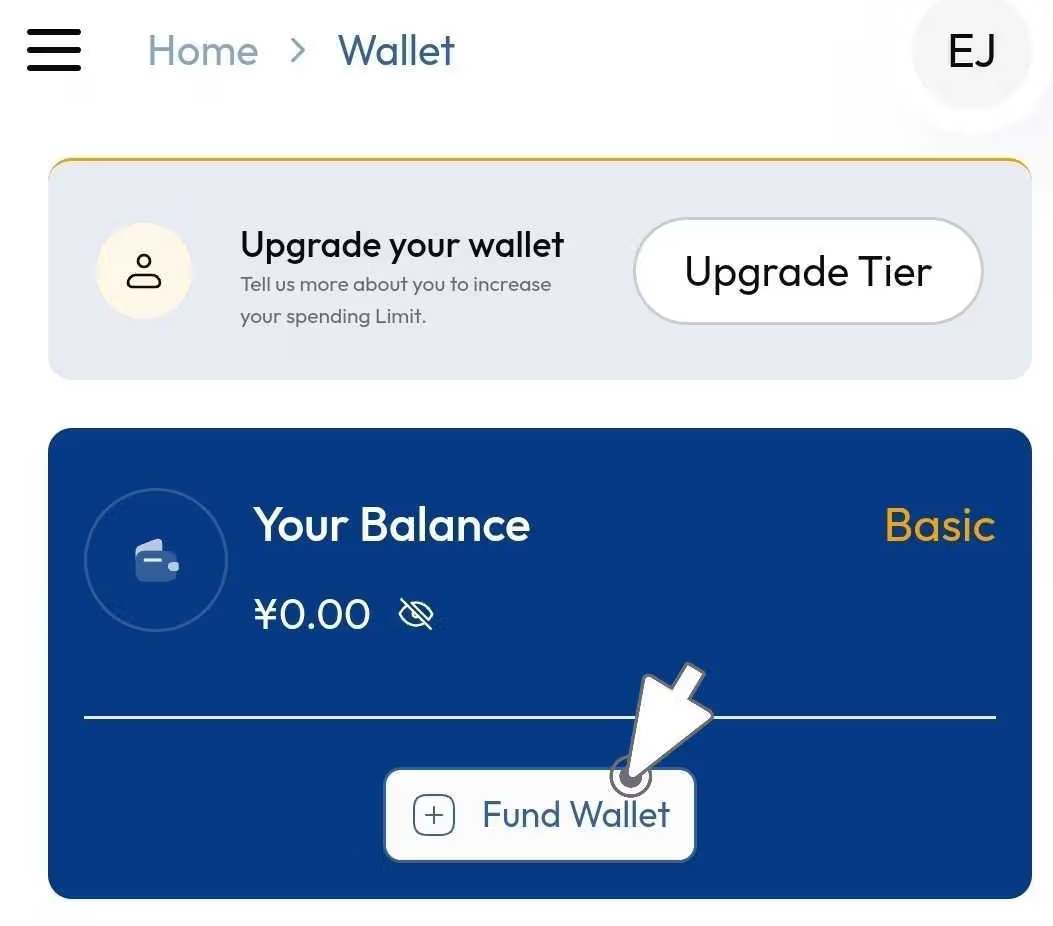 Fund wallet