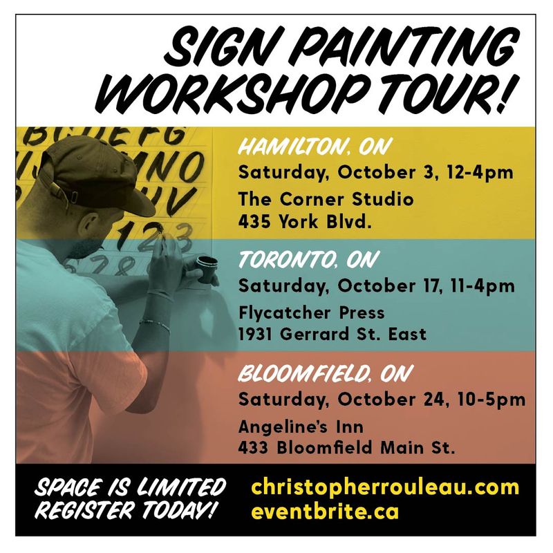 Christopher Rouleau Sign Painting Workshop Tour 2026