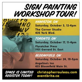 Christopher Rouleau Sign Painting Workshop Tour 2026