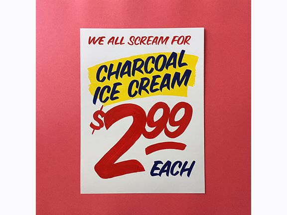 Dishonest Signs - Charcoal Ice Cream by Christopher Rouleau