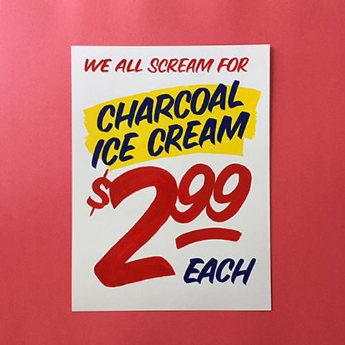 Dishonest Signs - Charcoal Ice Cream by Christopher Rouleau