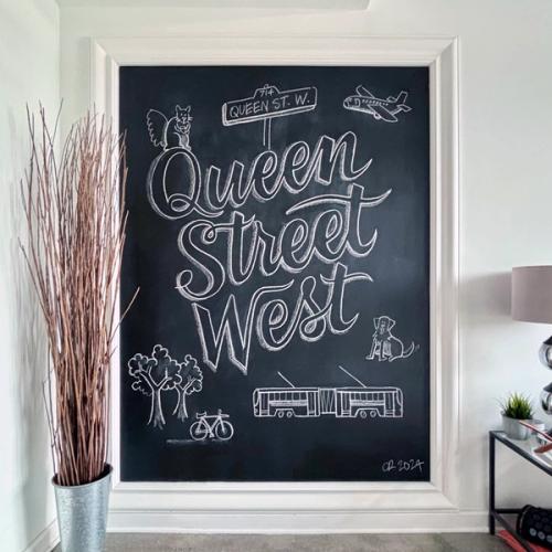 Queen Street West chalkboard Christopher Rouleau