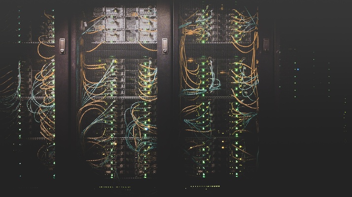 An aesthetic shot of a large-scale on-premises server setup
