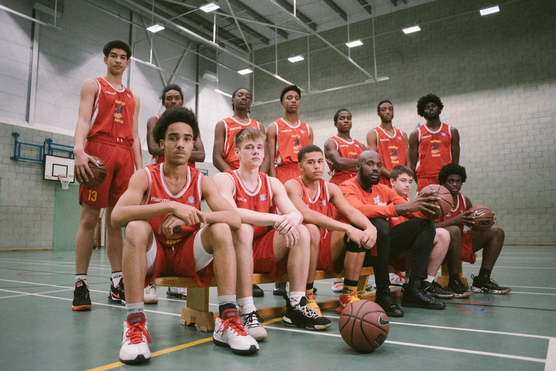 A picture of a basketball team during the London Youth Games. 