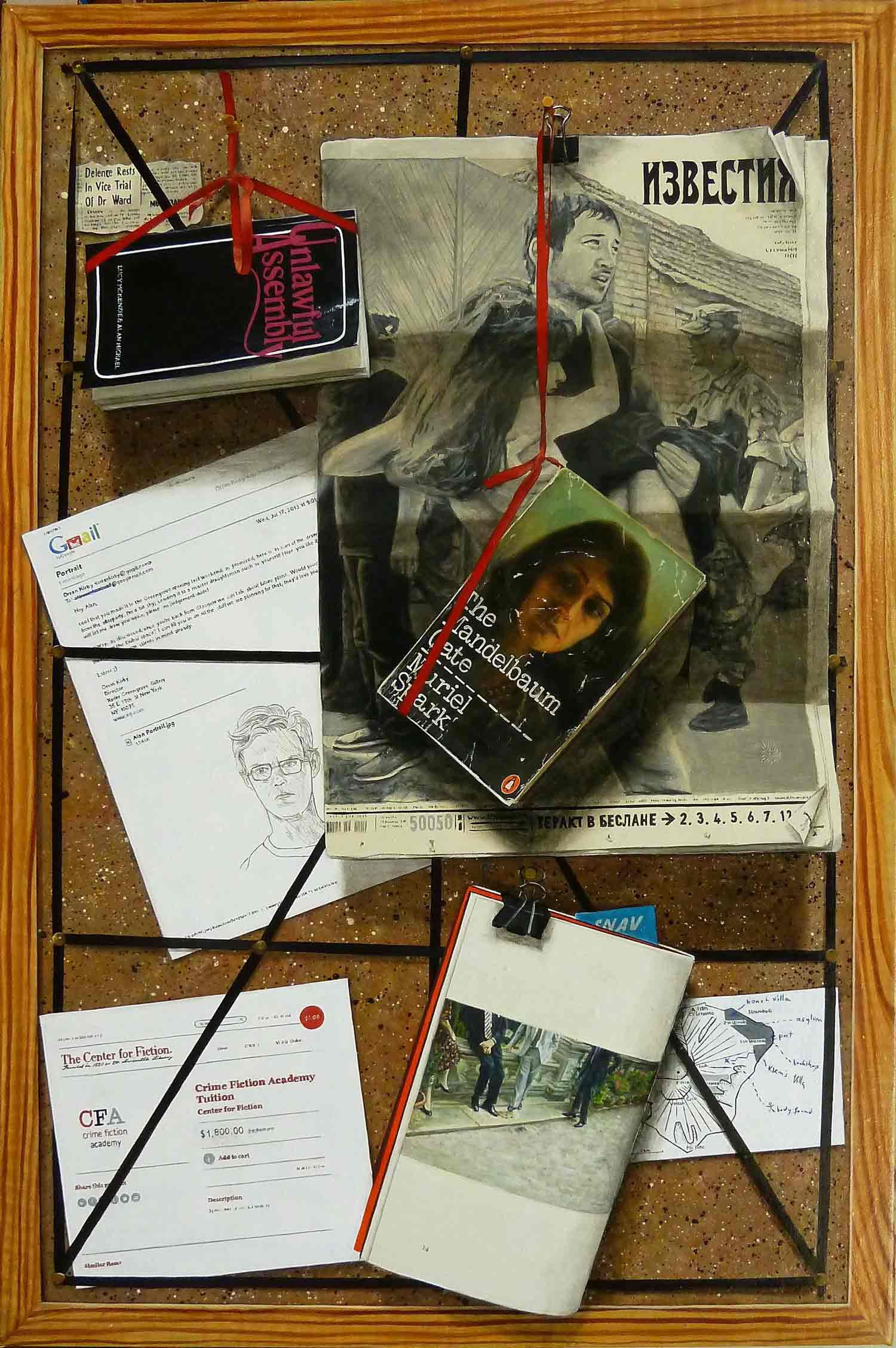 Quodlibet XXVII (Unlawful Assembly I) (2013) oil on canvas, 90 x 60 x 2 cm. Photo: Cabinet Gallery, London. 