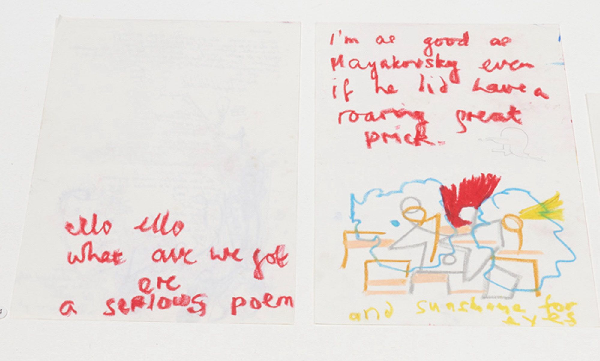Figure 3: Detail from Untitled (ello ello), undated, Anna Mendelssohn: Speak, Poetess, 11 October 2023 – 21 January 2024, Exhibition view, Whitechapel Gallery, London. Photo: Theo Christelis.