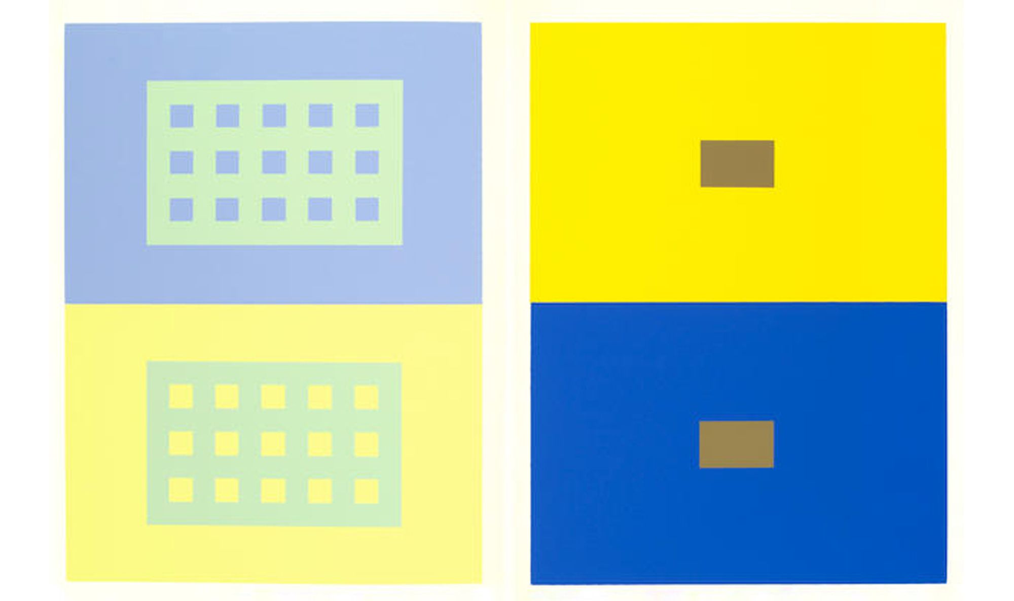 Fig. 4. Josef Albers lithographs from Interaction of Color (1963). Source: Bonhams