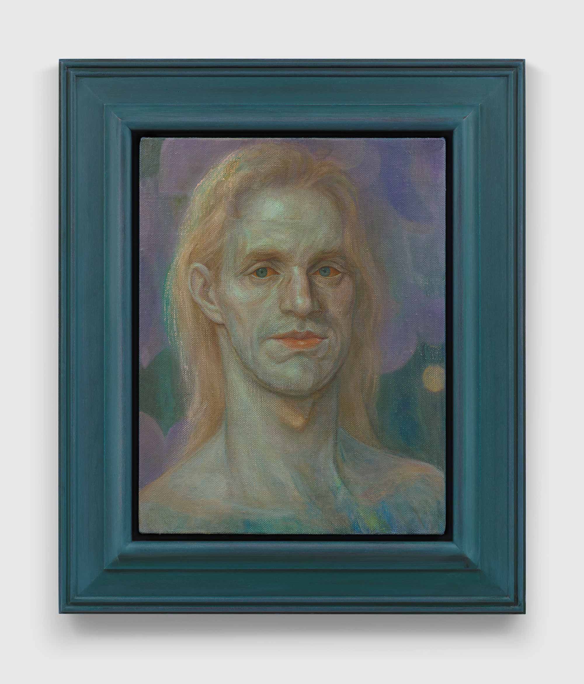 Steven Shearer, 'Manfred in Character' (2022), oil on linen in artist's frame, 25 1/4 x 21 1/4 inches (64.1 x 54 cm). © Steven Shearer. Courtesy the artist, Galerie Eva Presenhuber, and David Zwirner. Photo by Kerry McFate.