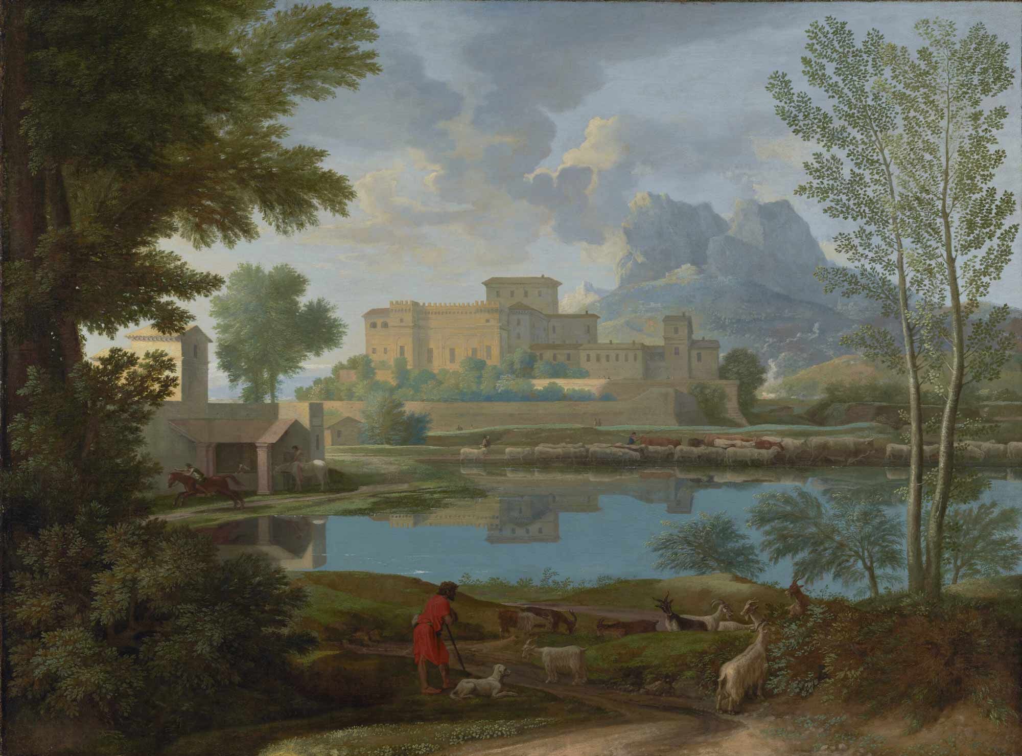 Nicolas Poussin, Landscape with a Calm (1650–1651), oil on canvas, 97 × 131 cm. Courtesy of the J. Paul Getty Museum, Los Angeles.