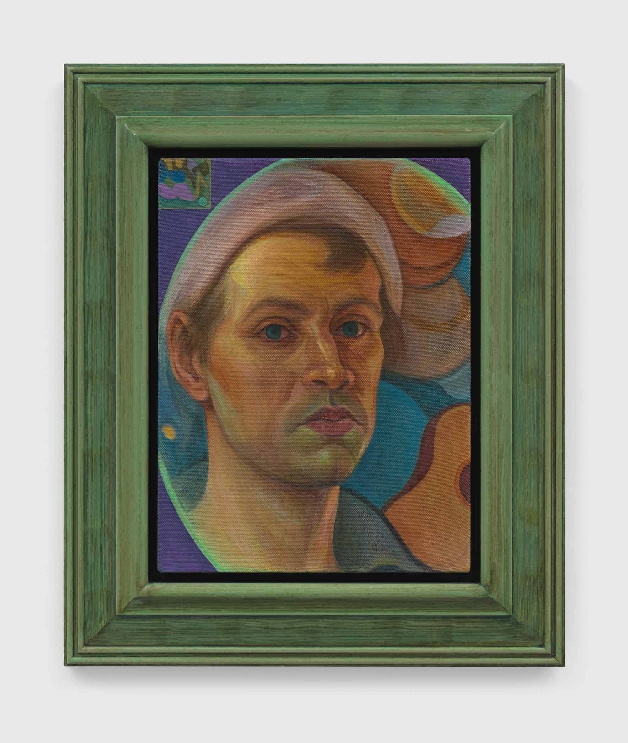 Steven Shearer, 'Reflection' (2026), oil on linen in artist's frame, 23 5/8 x 19 1/2 inches (60 x 49.6 cm). © Steven Shearer. Courtesy the artist, Galerie Eva Presenhuber, and David Zwirner. Photo by Kerry McFate.