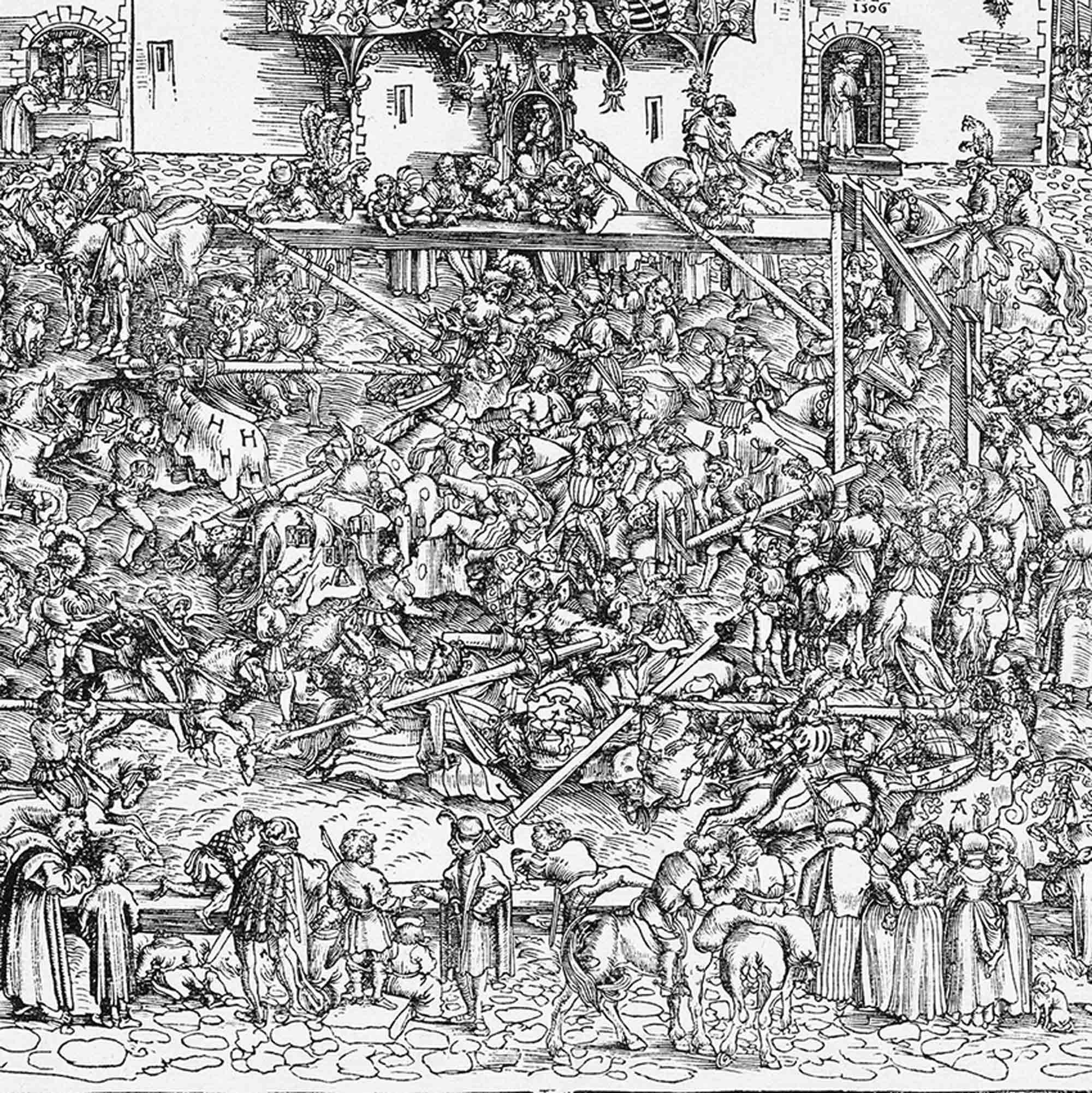 Lucas Cranach the Elder, Joust in the Marketplace (1506)