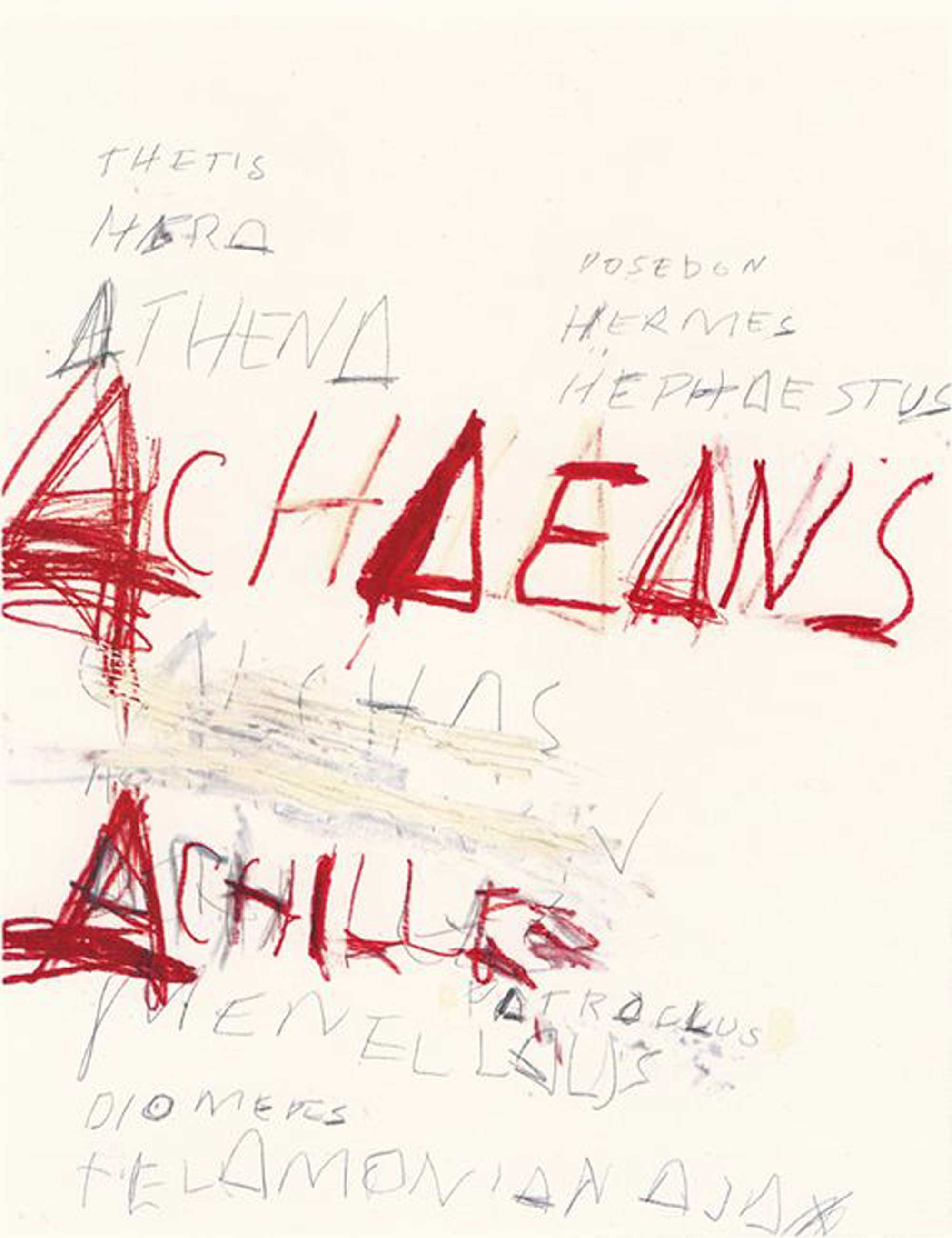 Cy Twombly, Heroes of the Achaeans, from the series Fifty Days at Ilium, 1978, Philadelphia Museum of Art.