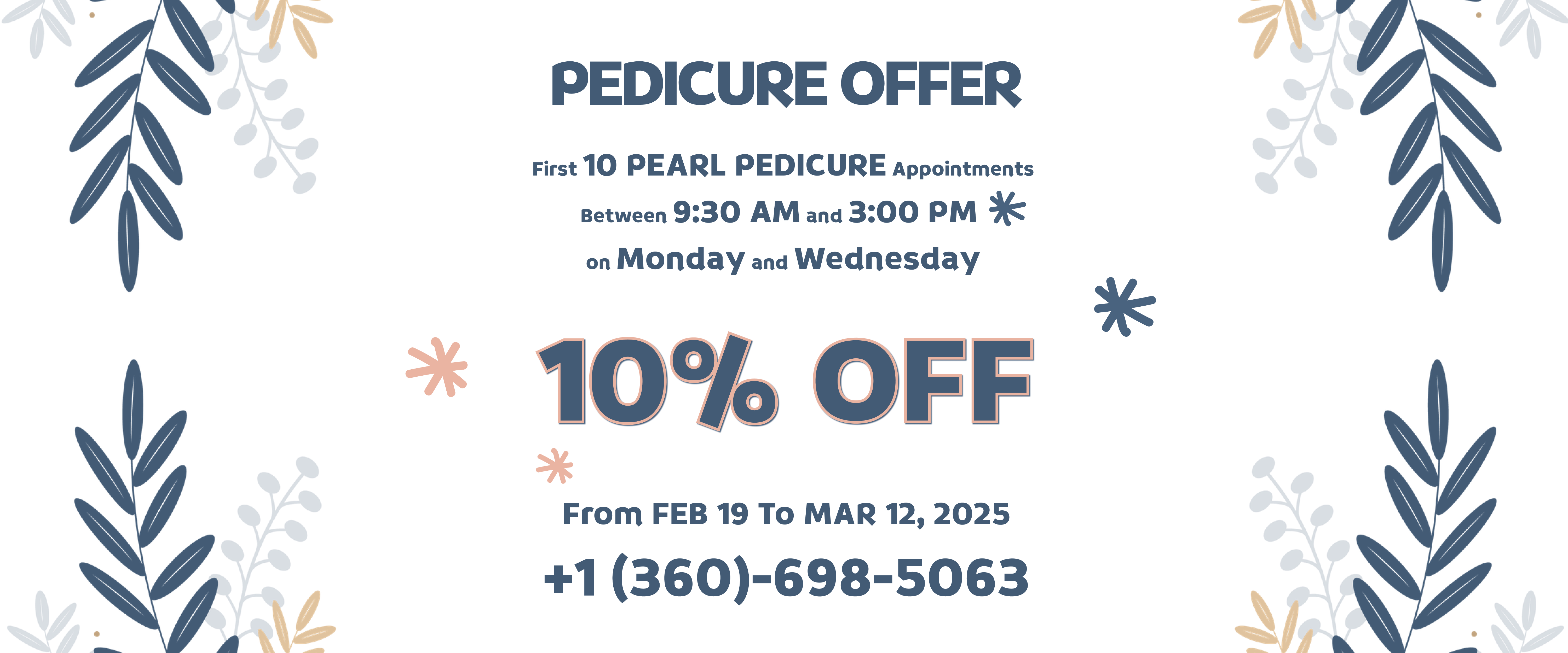 Enjoy 10% Off Pearl Pedicure: Limited Time Offer!
