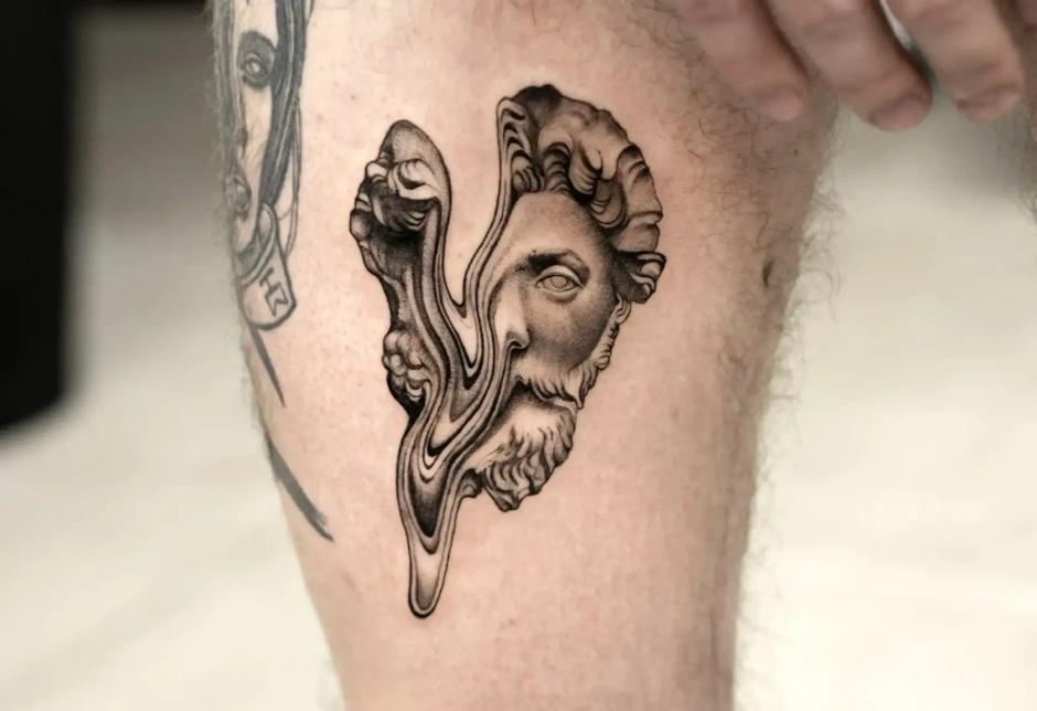 Mikrorealismus-Tattoo einer Büste