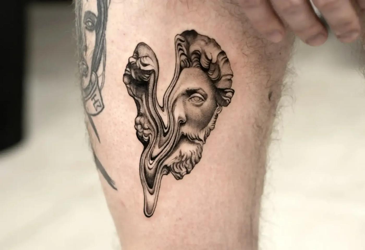 Mikrorealismus-Tattoo einer Büste