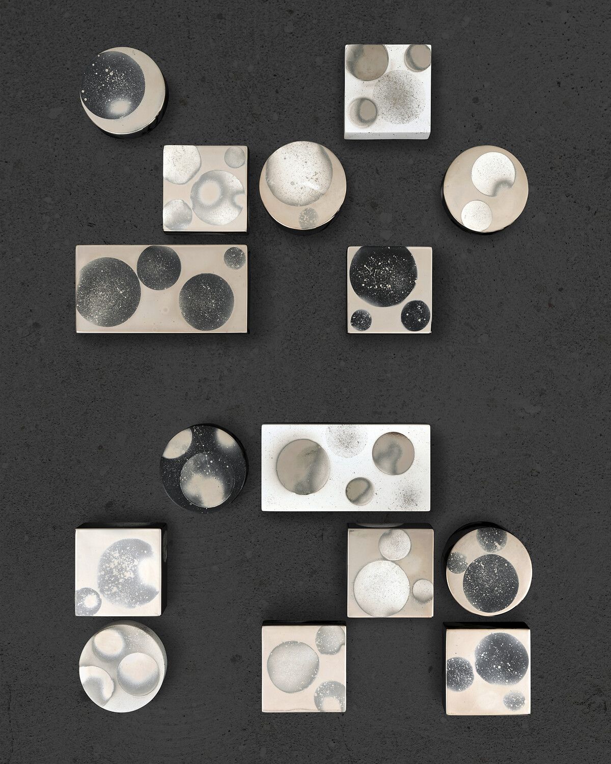 Adam Pendleton: Untitled (Code Poem), 2023, Glazed ceramic (15 parts), 5 ¾ x 36 x 50 in. (14.6 x 91.4 x 127 cm), (23-070)