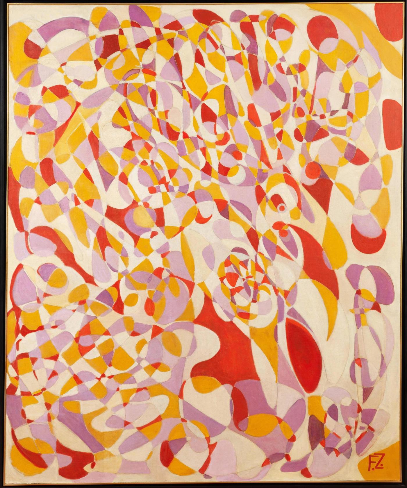Fahrelnissa Zeid, Abstract Composition, 1950s, oil on canvas, 225 × 187 cm. Photo: Bahadır Taşkın.