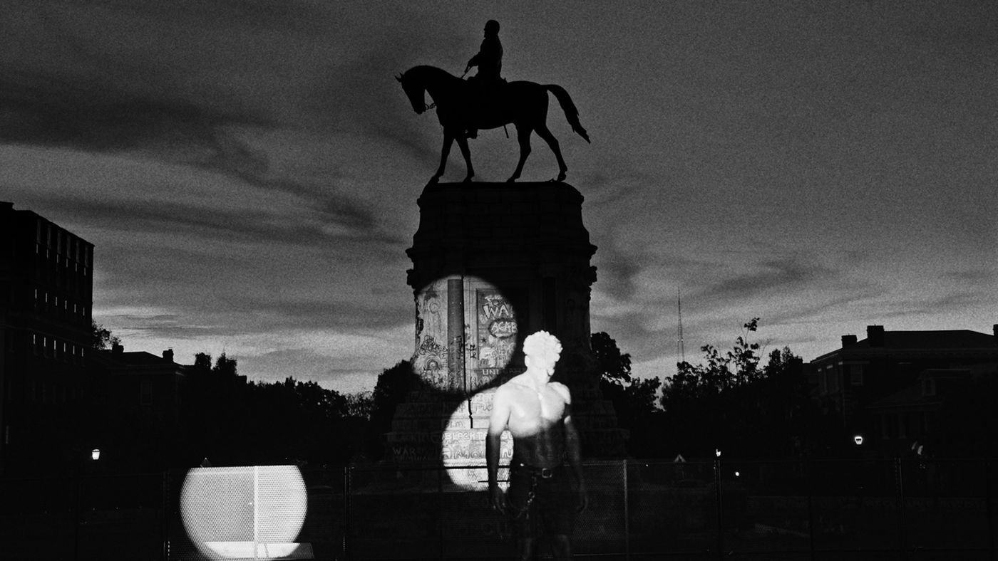 Adam Pendleton: Toy Soldier (Notes on Robert E. Lee, Richmond, Virginia/Strobe), 2021–22, Video (black and white, sound), 6 min, 55 sec, Dimensions variable, Edition of 5 plus 2 AP (22-060)