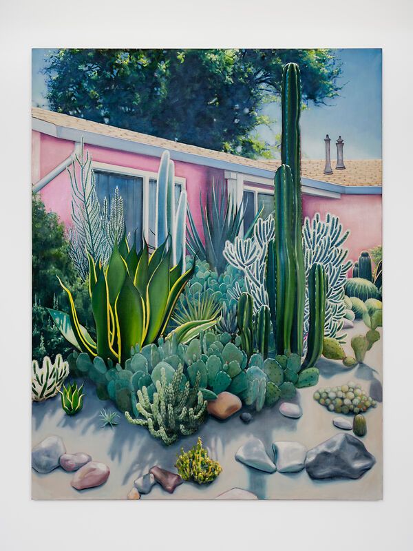 Lydia Blakeley: Prosperous, 2024, oil on line, 180x140cm, Tube Gallery. Photo: Damian Griffiths.