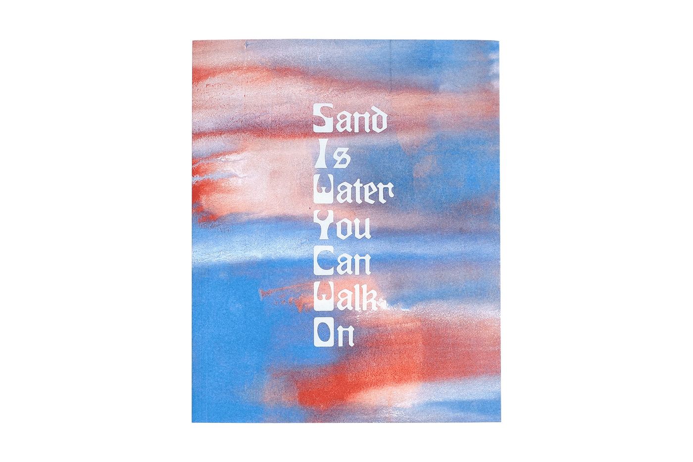 Sand is Water You Can Walk On by Katharina Schilling. Edited by Benjamin Buchegger and Katharina Schilling. Texts by Sophia Eisenhut, Eva Hegge, Miriam Stoney. Graphic design: Beton.studio. Published in October 2024 by Bomdiabooks, Berlin.