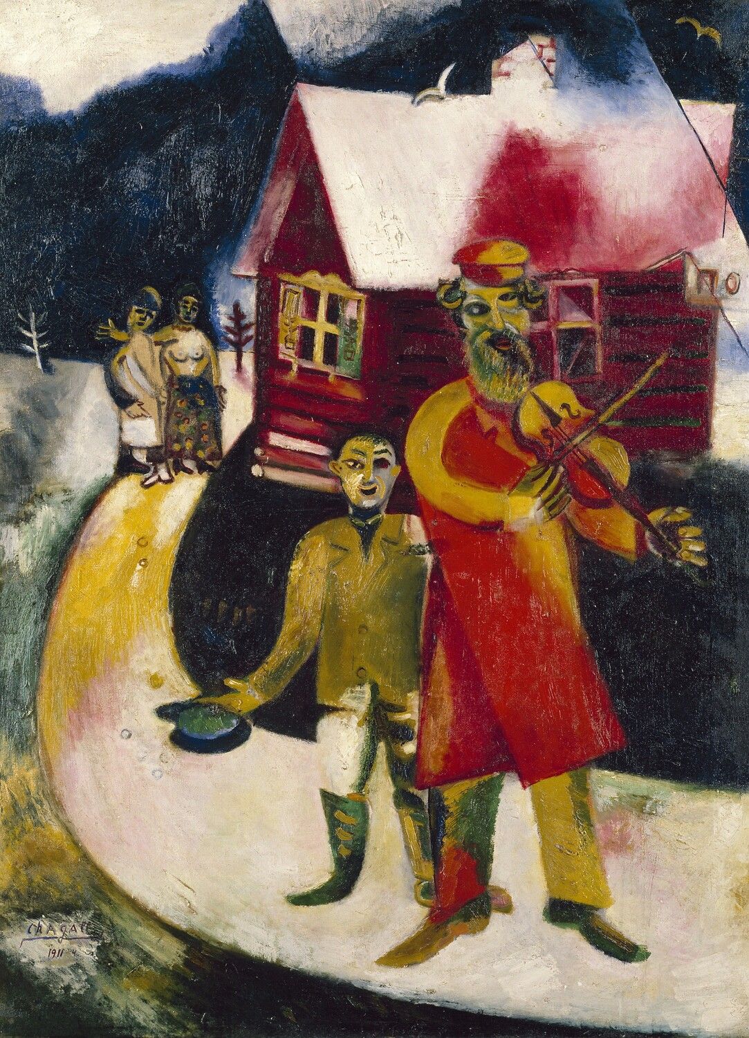 Marc Chagall, Der Geiger, 1911, Le violoniste, Öl auf Leinwand, 94,5 × 69,5 cm, Kunstsammlung Nordrhein-Westfalen, Foto: Achim Kukulies, Düsseldorf, © VG Bild-Kunst, Bonn 2024
