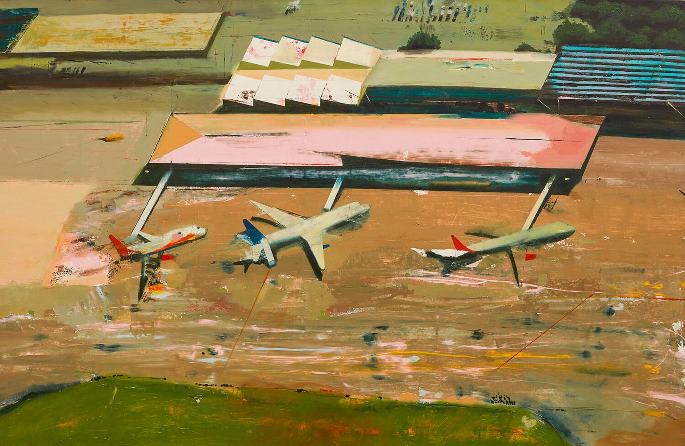 Iulian Bisericaru, Pink Shadow, 100 x153 cm, Oil on canvas, 2014, Anca Poterasu Gallery.