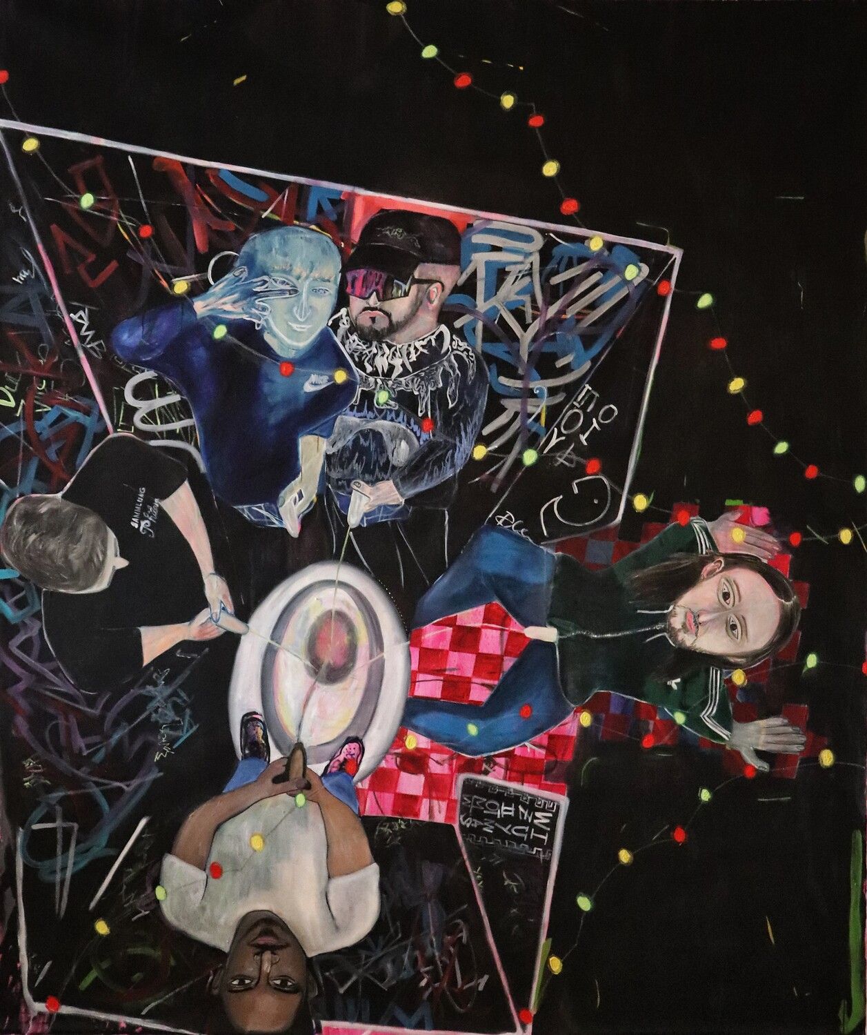 Min-Hae Sohn: Once upon a time there was brotherhood, "Helo 5.0" ( Niels, Tobi, Ryan, Nico, Min), 2023, Courtesy of the artist