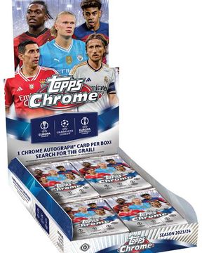2023-24 Topps Chrome UEFA Club Competitions Soccer Cards Checklist box