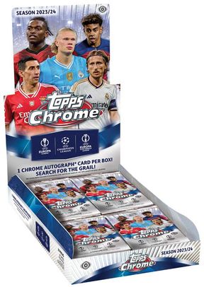 2023-24 Topps Chrome UEFA Club Competitions Soccer Cards box