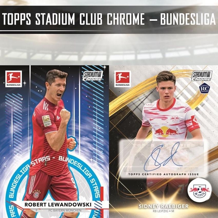 2022 Topps Stadium Club Chrome Bundesliga Soccer Cards Checklist box