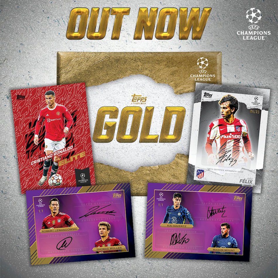2021 Topps Gold X Tyson Beck UEFA Champions League Soccer Cards Checklist box