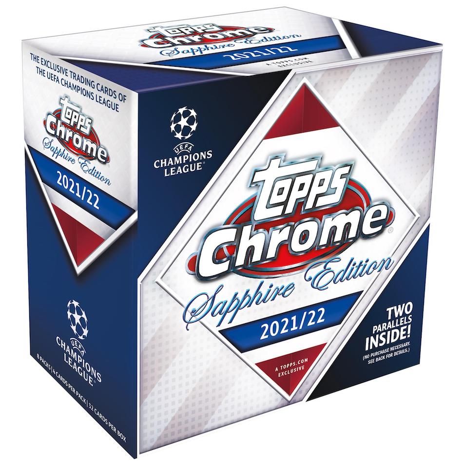 2022 Topps Chrome Sapphire Edition UEFA Champions League Soccer Cards Checklist box