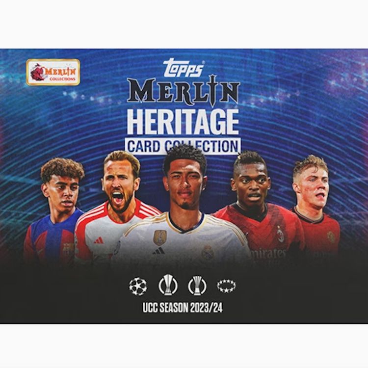 2023 Topps Merlin Heritage UEFA Club Competitions Soccer Cards Checklist box