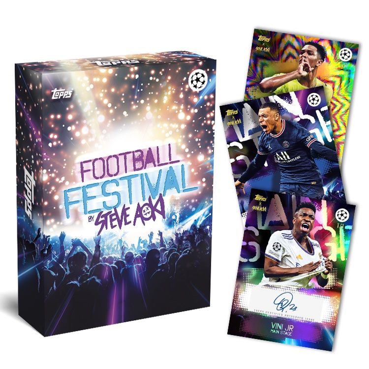 2022 Topps Football Festival by Steve Aoki UEFA Champions League Soccer Cards Checklist box