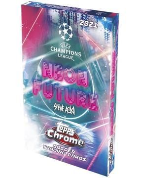 2021 Topps Chrome X Steve Aoki UEFA Champions League Neon Future Soccer Cards Checklist box