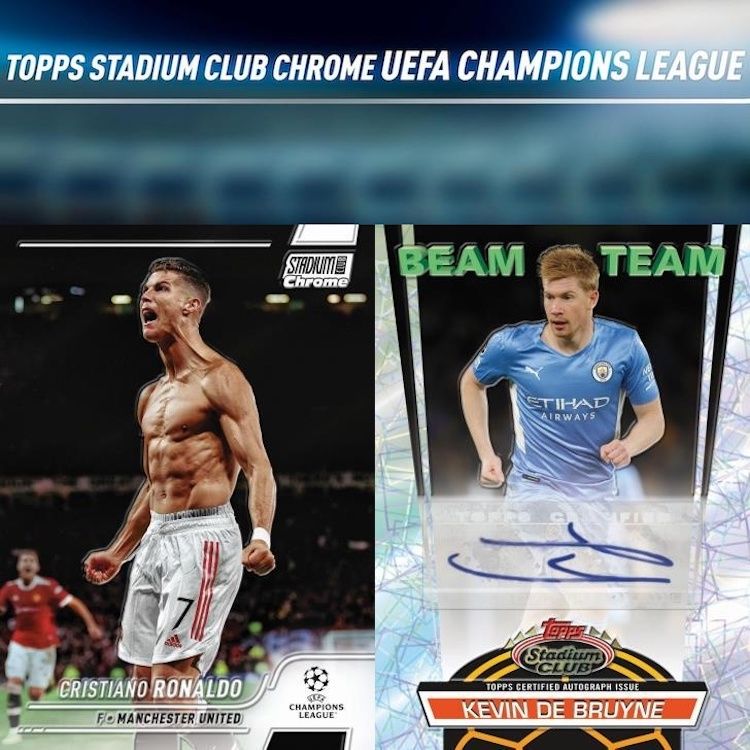 2022 Topps Stadium Club Chrome UEFA Champions League Soccer Cards Checklist box