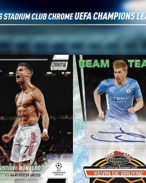 2022 Topps Stadium Club Chrome UEFA Champions League Soccer Cards Checklist box