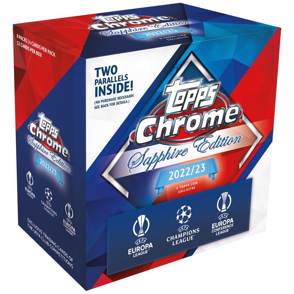 2023 Topps Chrome Sapphire Edition UEFA Club Competitions Soccer Cards Checklist box