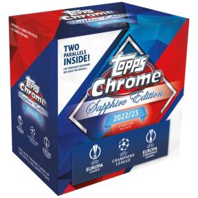 2023 Topps Chrome Sapphire Edition UEFA Club Competitions Soccer Cards box