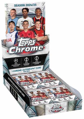 2024-25 Topps Chrome UEFA Club Competitions Soccer Cards box