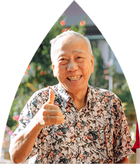 Church member giving a thumbs up