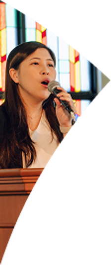 Worship leader singing